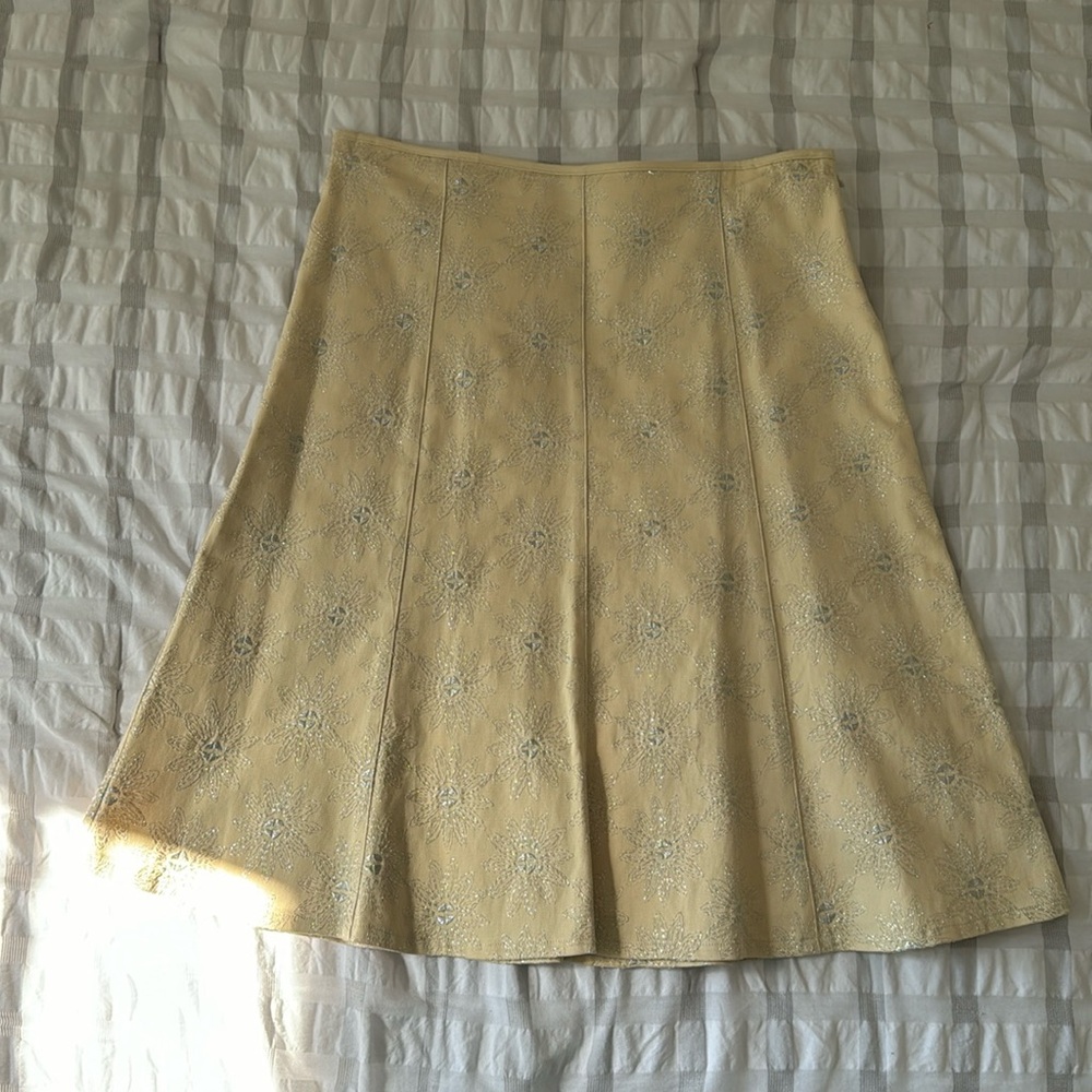 Anthropologie Embroidered Skirt